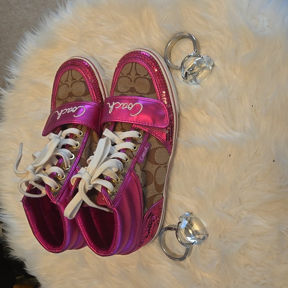 Coach Pink and Brown Sneakers - Picture 2 of 8